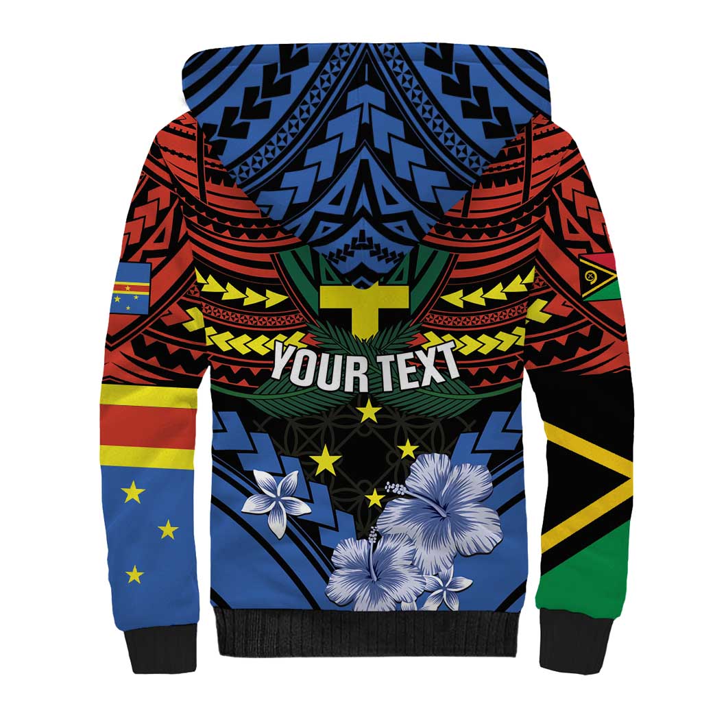 Personalised Vanuatu Tafea Province Sherpa Hoodie Unique Tropical Tribal Pattern LT01 - Polynesian Pride