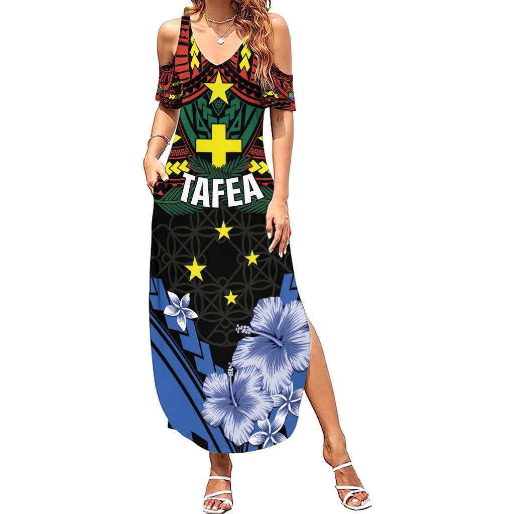 Personalised Vanuatu Tafea Province Summer Maxi Dress Unique Tropical Tribal Pattern LT01 Women Colorful - Polynesian Pride