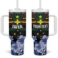 Personalised Vanuatu Tafea Province Tumbler With Handle Unique Tropical Tribal Pattern LT01 One Size: 40 oz Colorful - Polynesian Pride