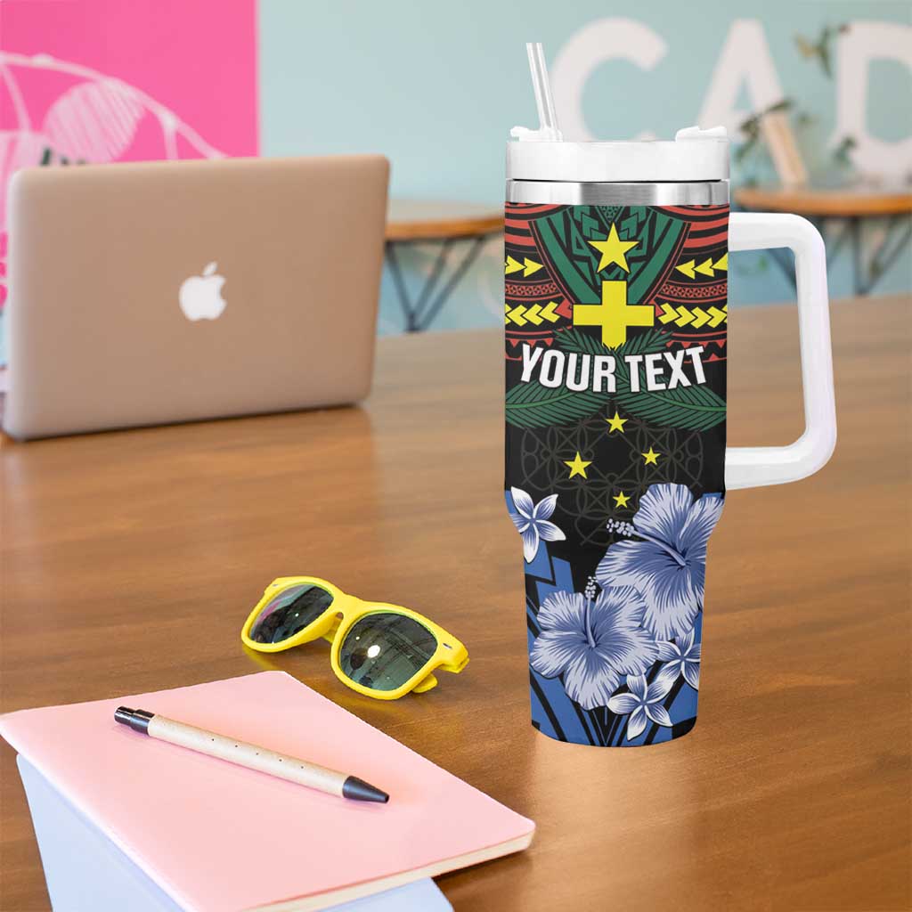 Personalised Vanuatu Tafea Province Tumbler With Handle Unique Tropical Tribal Pattern LT01 - Polynesian Pride