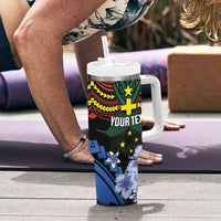 Personalised Vanuatu Tafea Province Tumbler With Handle Unique Tropical Tribal Pattern LT01 - Polynesian Pride