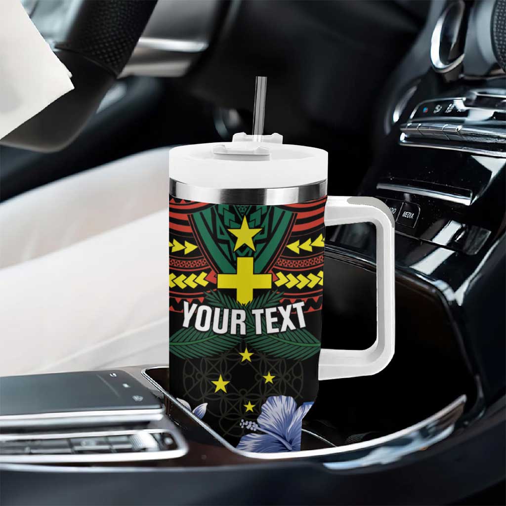 Personalised Vanuatu Tafea Province Tumbler With Handle Unique Tropical Tribal Pattern LT01 - Polynesian Pride