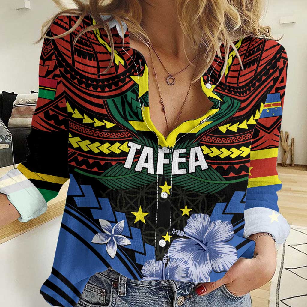 Personalised Vanuatu Tafea Province Women Casual Shirt Unique Tropical Tribal Pattern