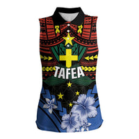 Personalised Vanuatu Tafea Province Women Sleeveless Polo Shirt Unique Tropical Tribal Pattern