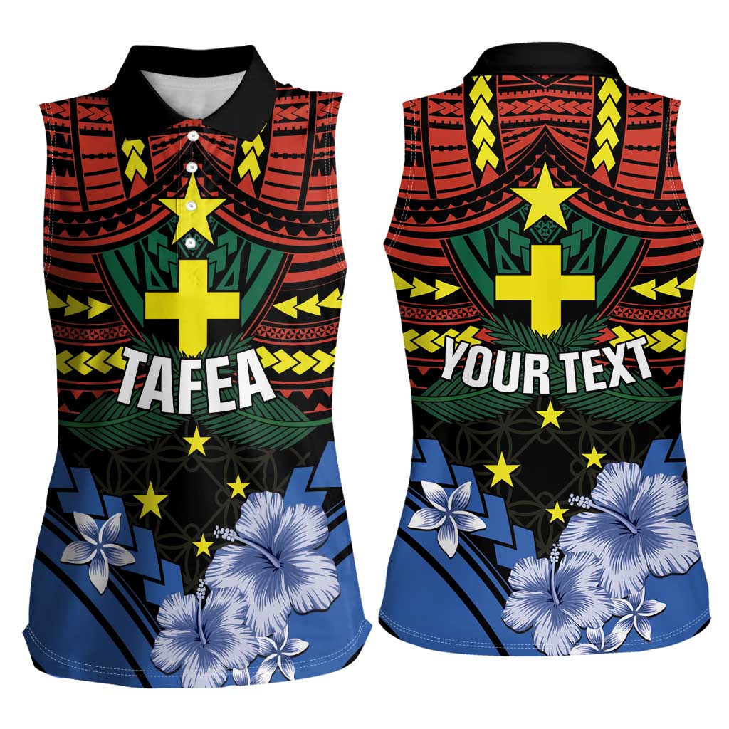 Personalised Vanuatu Tafea Province Women Sleeveless Polo Shirt Unique Tropical Tribal Pattern