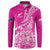 Custom New Zealand Rugby Silver Fern Button Sweatshirt Aotearoa Kiwi Maori Pink Version - Polynesian Pride