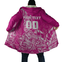 Custom New Zealand Rugby Silver Fern Cloak Aotearoa Kiwi Maori Pink Version - Polynesian Pride