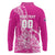 Custom New Zealand Rugby Silver Fern Long Sleeve Polo Shirt Aotearoa Kiwi Maori Pink Version - Polynesian Pride