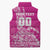 Custom New Zealand Rugby Silver Fern Sleeveless Puffer Jacket Aotearoa Kiwi Maori Pink Version - Polynesian Pride
