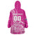 Custom New Zealand Rugby Silver Fern Wearable Blanket Hoodie Aotearoa Kiwi Maori Pink Version - Polynesian Pride