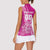 Custom New Zealand Rugby Silver Fern Women Sleeveless Polo Shirt Aotearoa Kiwi Maori Pink Version - Polynesian Pride