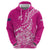 Custom New Zealand Rugby Silver Fern Zip Hoodie Aotearoa Kiwi Maori Pink Version - Polynesian Pride