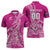 Custom New Zealand Rugby Silver Fern Zipper Polo Shirt Aotearoa Kiwi Maori Pink Version - Polynesian Pride