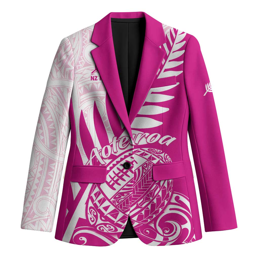 Custom New Zealand Rugby Silver Fern Blazer Aotearoa Maori Pink Version - Polynesian Pride