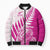 Custom New Zealand Rugby Silver Fern Bomber Puffer Jacket Aotearoa Maori Pink Version - Polynesian Pride