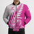 Custom New Zealand Rugby Silver Fern Bomber Puffer Jacket Aotearoa Maori Pink Version - Polynesian Pride