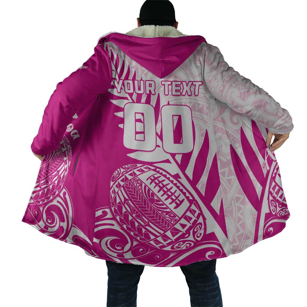 Custom New Zealand Rugby Silver Fern Cloak Aotearoa Maori Pink Version - Polynesian Pride