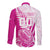 Custom New Zealand Rugby Silver Fern Long Sleeve Button Shirt Aotearoa Maori Pink Version - Polynesian Pride