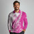 Custom New Zealand Rugby Silver Fern Long Sleeve Polo Shirt Aotearoa Maori Pink Version - Polynesian Pride