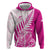 Custom New Zealand Rugby Silver Fern Zip Hoodie Aotearoa Maori Pink Version - Polynesian Pride