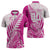 Custom New Zealand Rugby Silver Fern Zipper Polo Shirt Aotearoa Maori Pink Version - Polynesian Pride