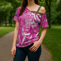 New Zealand Silver Fern Rugby All Pink Cross Shoulder Shirt Maori Tiki Player With Ta Moko Tribal - Polynesian Pride