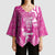 New Zealand Silver Fern Rugby All Pink Kimono Sleeve Blouse Maori Tiki Player With Ta Moko Tribal - Polynesian Pride