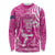 New Zealand Silver Fern Rugby All Pink Long Sleeve Shirt Maori Tiki Player With Ta Moko Tribal - Polynesian Pride