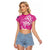 New Zealand Silver Fern Rugby All Pink Raglan Cropped T Shirt Maori Tiki Player With Ta Moko Tribal - Polynesian Pride