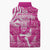 New Zealand Silver Fern Rugby All Pink Sleeveless Puffer Jacket Maori Tiki Player With Ta Moko Tribal - Polynesian Pride