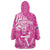 New Zealand Silver Fern Rugby All Pink Wearable Blanket Hoodie Maori Tiki Player With Ta Moko Tribal - Polynesian Pride