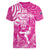 New Zealand Silver Fern Rugby All Pink Women V-Neck T-Shirt Maori Tiki Player With Ta Moko Tribal - Polynesian Pride