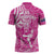 New Zealand Silver Fern Rugby All Pink Zipper Polo Shirt Maori Tiki Player With Ta Moko Tribal - Polynesian Pride