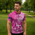 New Zealand Silver Fern Rugby All Pink Zipper Polo Shirt Maori Tiki Player With Ta Moko Tribal - Polynesian Pride