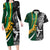 Custom New Zealand and South Africa Rugby Couples Matching Long Sleeve Bodycon Dress and Hawaiian Shirt Silver Fern Protea Pattern World Cup 2023 LT01 Art - Polynesian Pride