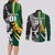 Custom New Zealand and South Africa Rugby Couples Matching Long Sleeve Bodycon Dress and Long Sleeve Button Shirt Silver Fern Protea Pattern World Cup 2023 LT01 - Polynesian Pride