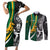 Custom New Zealand and South Africa Rugby Couples Matching Short Sleeve Bodycon Dress and Long Sleeve Button Shirt Silver Fern Protea Pattern World Cup 2023 LT01 Art - Polynesian Pride