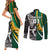 Custom New Zealand and South Africa Rugby Couples Matching Short Sleeve Bodycon Dress and Long Sleeve Button Shirt Silver Fern Protea Pattern World Cup 2023 LT01 - Polynesian Pride