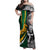 Custom New Zealand and South Africa Rugby Family Matching Off Shoulder Maxi Dress and Hawaiian Shirt Silver Fern Protea Pattern World Cup 2023 LT01 Mom's Dress Art - Polynesian Pride