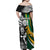 Custom New Zealand and South Africa Rugby Family Matching Off Shoulder Maxi Dress and Hawaiian Shirt Silver Fern Protea Pattern World Cup 2023 LT01 - Polynesian Pride