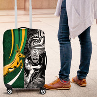 New Zealand and South Africa Rugby Luggage Cover Silver Fern Protea Pattern World Cup 2023 LT01 Art - Polynesian Pride