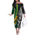 Custom New Zealand and South Africa Rugby Off The Shoulder Long Sleeve Dress Silver Fern Protea Pattern World Cup 2023 LT01 Women Art - Polynesian Pride