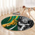 New Zealand and South Africa Rugby Round Carpet Silver Fern Protea Pattern World Cup 2023 LT01 - Polynesian Pride