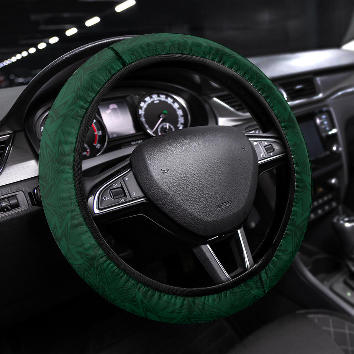New Zealand and South Africa Rugby Steering Wheel Cover Silver Fern Protea Pattern World Cup 2023 LT01 Universal Fit Art - Polynesian Pride