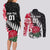 Custom New Zealand and England Rugby Couples Matching Long Sleeve Bodycon Dress and Long Sleeve Button Shirt Silver Fern With Red Rose World Cup 2023 LT01 - Polynesian Pride