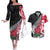 Custom New Zealand and England Rugby Couples Matching Off The Shoulder Long Sleeve Dress and Hawaiian Shirt Silver Fern With Red Rose World Cup 2023 LT01 Art - Polynesian Pride