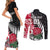 Custom New Zealand and England Rugby Couples Matching Short Sleeve Bodycon Dress and Long Sleeve Button Shirt Silver Fern With Red Rose World Cup 2023 LT01 - Polynesian Pride