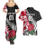 Custom New Zealand and England Rugby Couples Matching Summer Maxi Dress and Hawaiian Shirt Silver Fern With Red Rose World Cup 2023 LT01 - Polynesian Pride