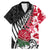 Custom New Zealand and England Rugby Family Matching Mermaid Dress and Hawaiian Shirt Silver Fern With Red Rose World Cup 2023 LT01 Dad's Shirt - Short Sleeve Art - Polynesian Pride