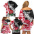 Custom New Zealand and England Rugby Family Matching Off Shoulder Short Dress and Hawaiian Shirt Silver Fern With Red Rose World Cup 2023 LT01 - Polynesian Pride